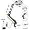 Magnifier LED Lamp Magnifying Glass Desk Table Reading Light With Clamp Stand For Crafts Hobbies W 8