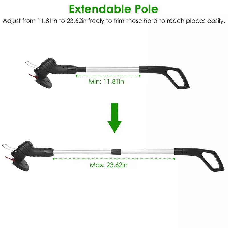 Electric Weed Grass String Trimmer Mower Portable Garden Lawn Grass Edger With Rechargeable Battery 6