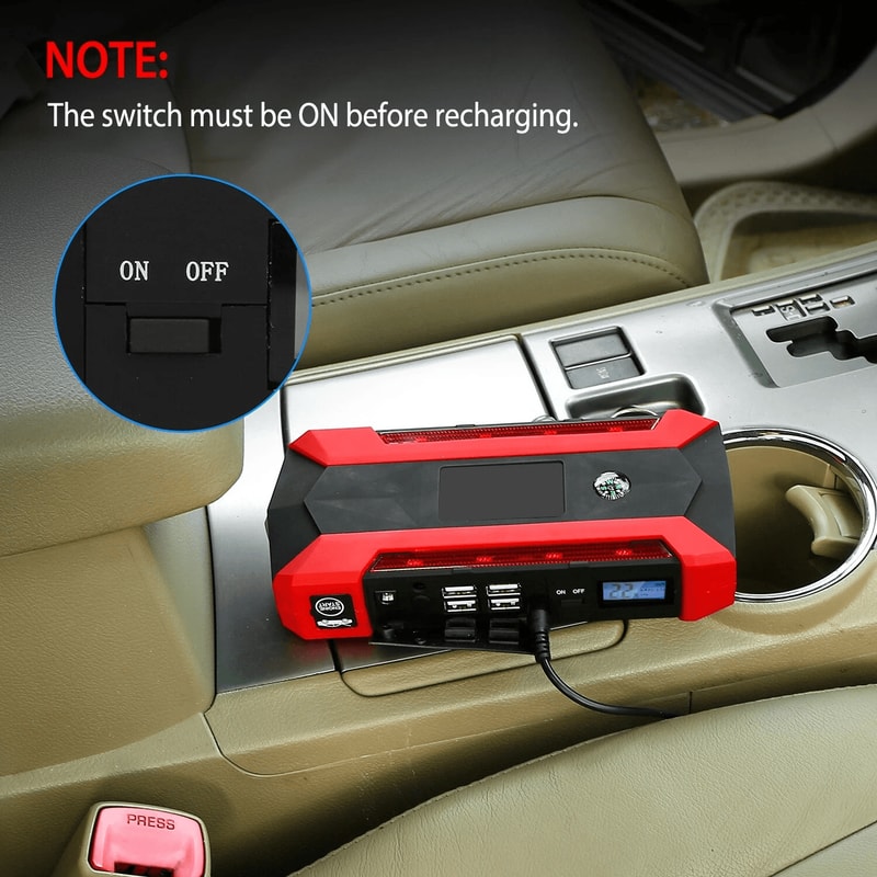 Car Jump Starter Booster Jumper Box Power Bank Battery Charger 1000A 20000mAh Vehicle SUV Truck Eme 5