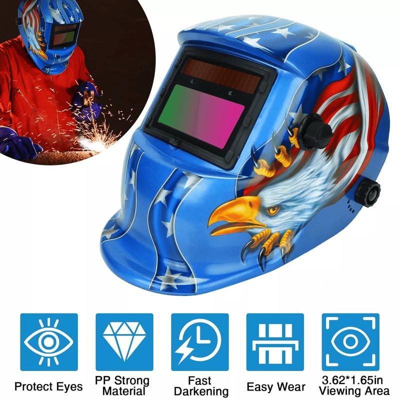 Solar Welder Helmet True Color AutoDarkening Welding Helmet For Arc TIG MIG Weld Clear View Adjusta 0