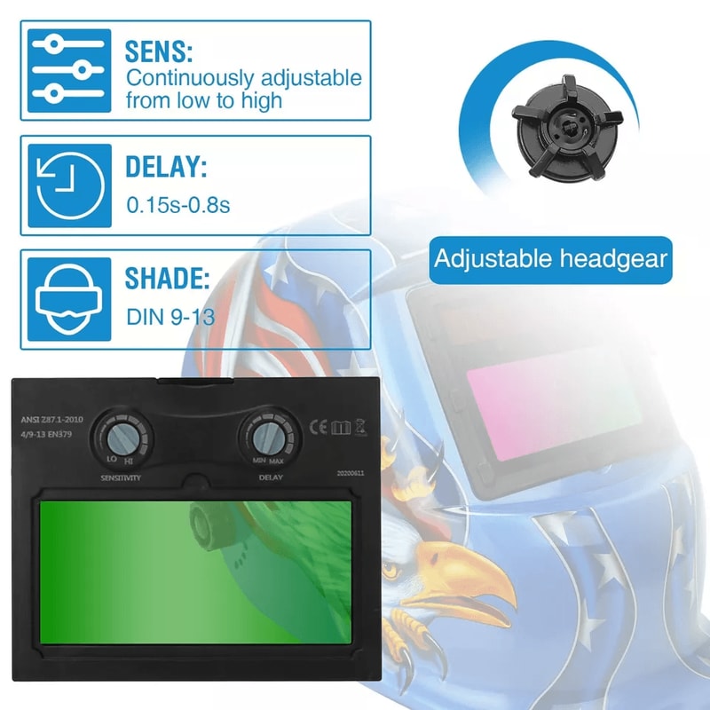 Solar Welder Helmet True Color AutoDarkening Welding Helmet For Arc TIG MIG Weld Clear View Adjusta 7