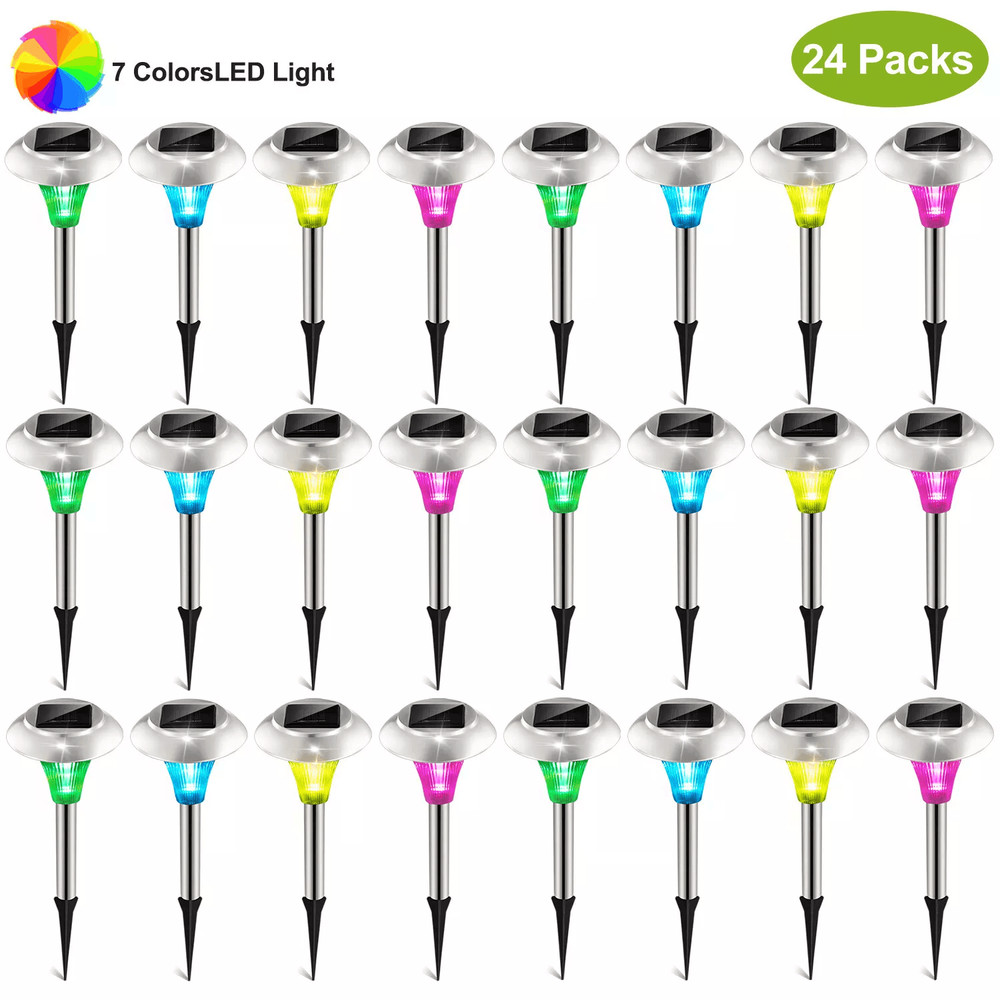 Solar Power LED Garden Lights Stainless Steel Outdoor Pathway Lights For Landscape Lawn Patio And Y 13