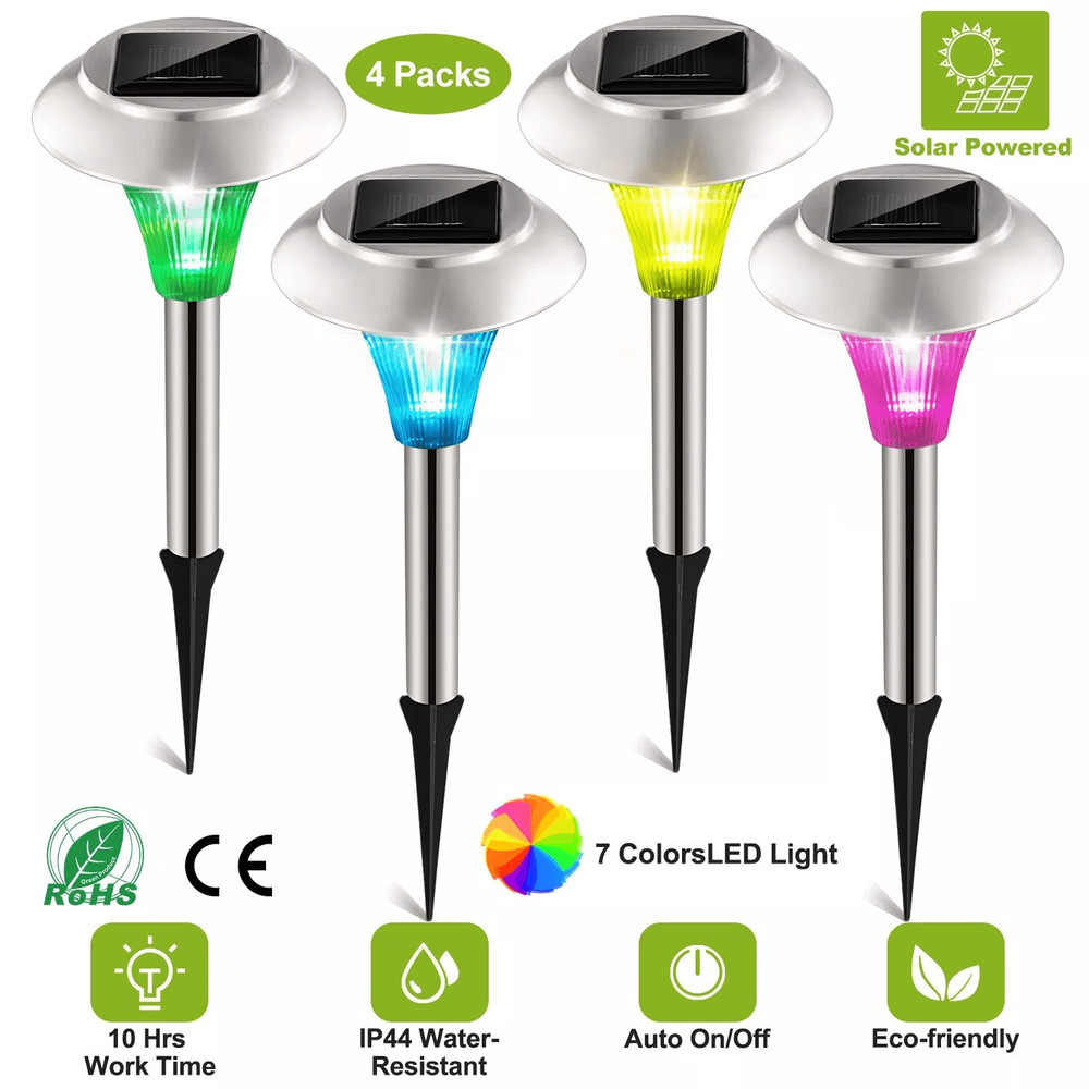 Solar Power LED Garden Lights Stainless Steel Outdoor Pathway Lights For Landscape Lawn Patio And Y 10