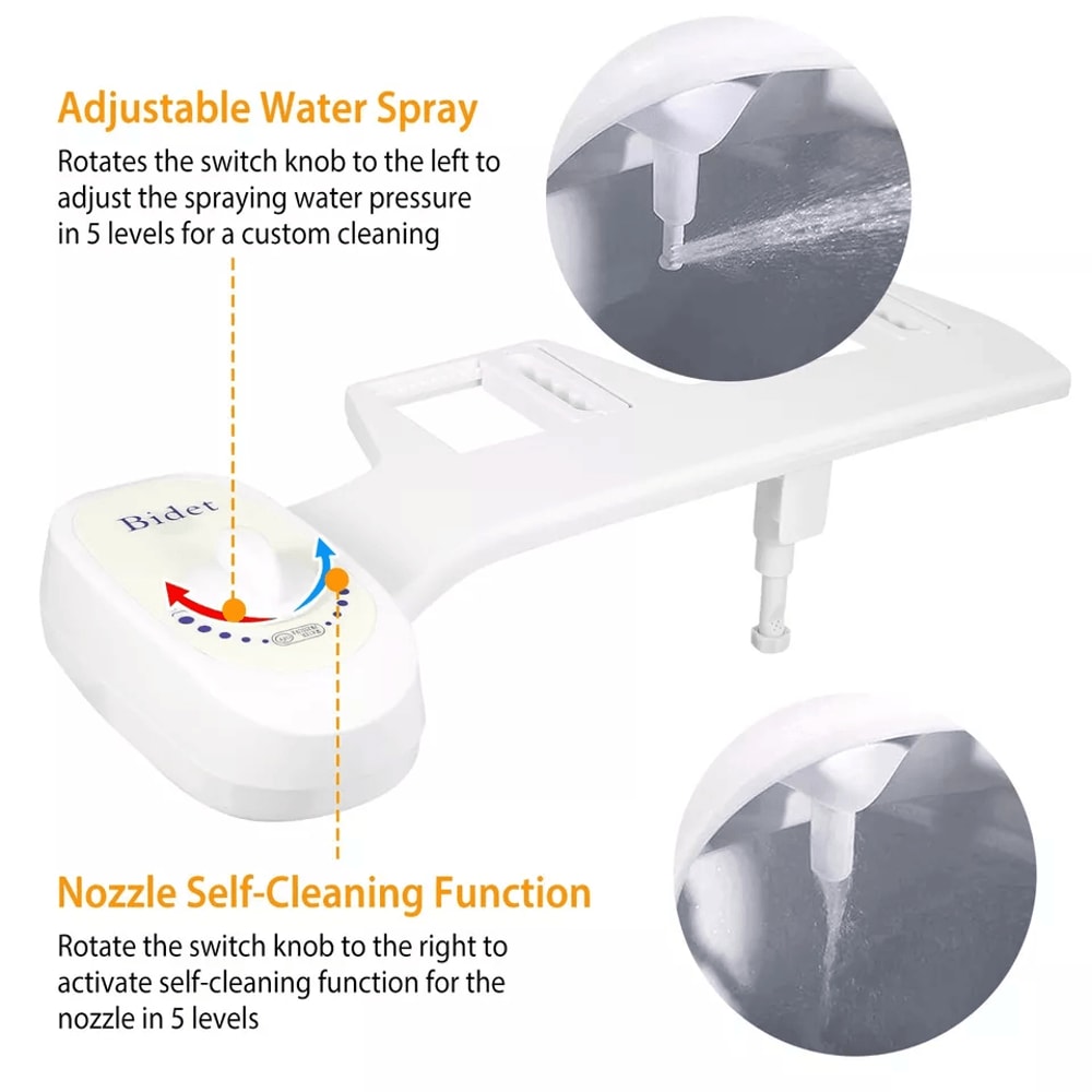 Adjustable Clean Clear Rear End Bidet NonElectric Fresh Water Spray Butt Wash Washer With SelfClea 5
