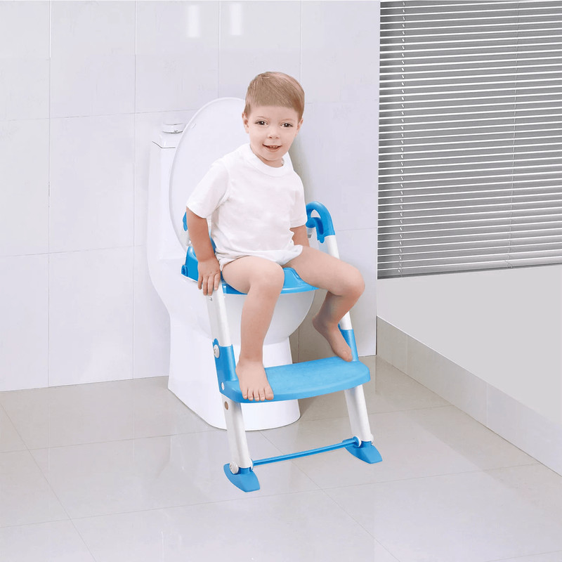 Baby Kid Training Toilet Potty Trainer Seat Chair With Toddler Ladder Step Up Stool Adjustable Fold 7