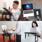 Foldable Laptop Table Stand For Bed Sofa With USB Ports LED Lamp Cooling Fan Portable Adjustable Tr 8