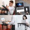 Foldable Laptop Table Stand For Bed Sofa With USB Ports LED Lamp Cooling Fan Portable Adjustable Tr 8
