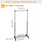 Adjustable Rolling Garment Rack With Collapsible Clothing Shelf Heavy Duty Clothes Hanger On Wheels 4