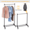Adjustable Rolling Garment Rack With Collapsible Clothing Shelf Heavy Duty Clothes Hanger On Wheels 1