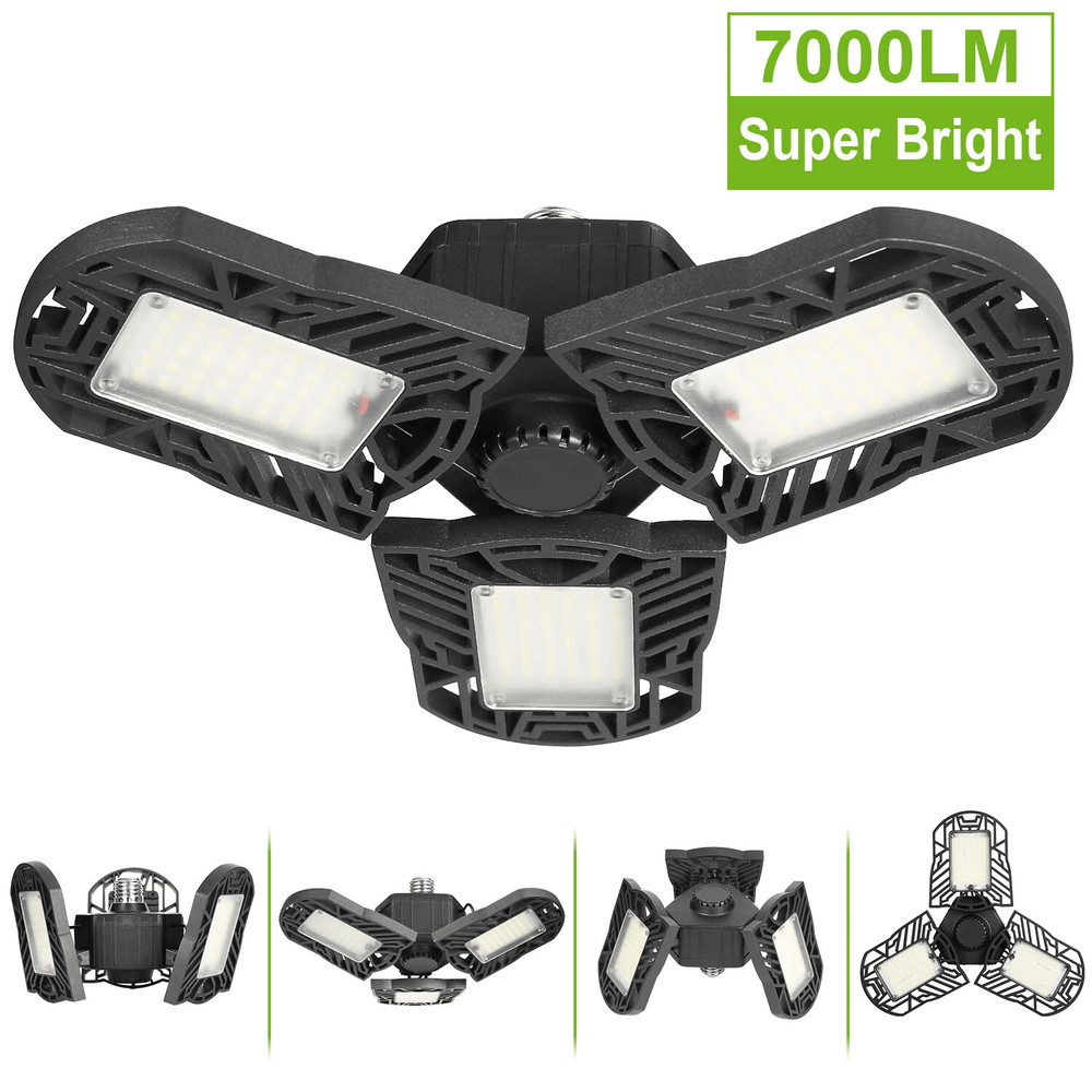 LED Garage Lights Deformable LED Garage Ceiling Light With Adjustable Panels Ultra Bright LED Shop 0