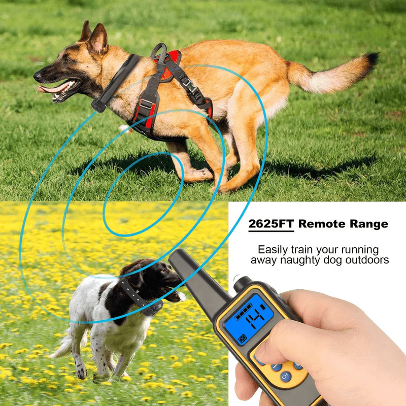 Dog Training Collar Rechargeable Remote Vibration Shock Beep Pet Trainer With Waterproof Receiver 1