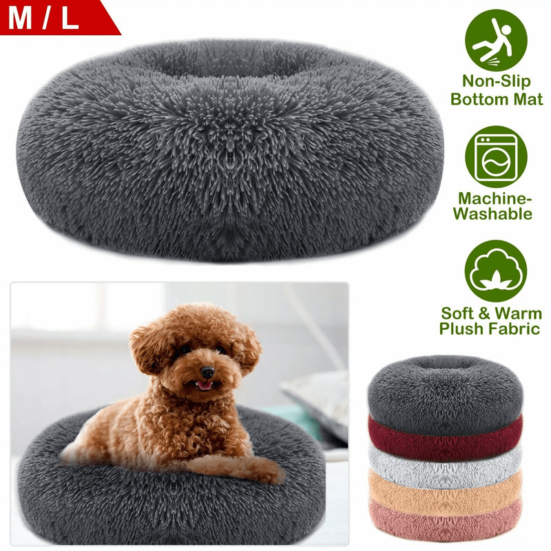 Pet Dog Cat Bed Fluffy Soft Warm Calming Bed For Small Dogs And Cats Sleeping Nest With NonSlip Bas 0