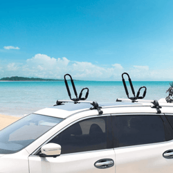 heavy-duty j-bar rack kayak carrier, canoe, surf, and paddle board roof mount for car, suv, truck crossbars, max load