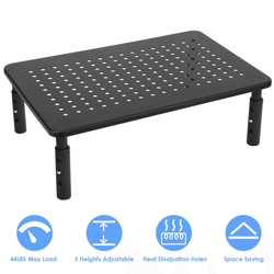 adjustable monitor stand riser, ergonomic computer desk organizer for desktop, laptop & printer