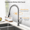 Brushed Nickel Swivel Kitchen Sink Faucet With Flexible Pull Out Sprayer Single Handle Mixer Tap Fo 4
