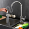 Brushed Nickel Swivel Kitchen Sink Faucet With Flexible Pull Out Sprayer Single Handle Mixer Tap Fo 1
