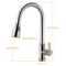 Brushed Nickel Swivel Kitchen Sink Faucet With Flexible Pull Out Sprayer Single Handle Mixer Tap Fo 8