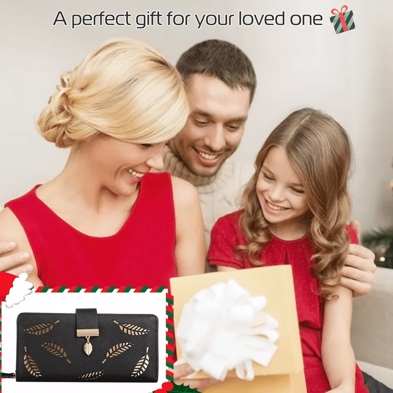 Women Ladies PU Leather Clutch Long Wallet Stylish ID Card Phone Holder Purse Handbag With Zipper   4