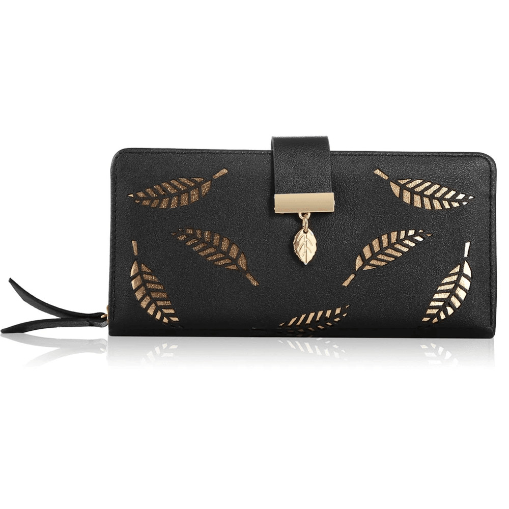 Women Ladies PU Leather Clutch Long Wallet Stylish ID Card Phone Holder Purse Handbag With Zipper   6