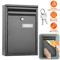 Secure Metal Wall Mount Mailbox With Lockable Door Newspaper Slot 0