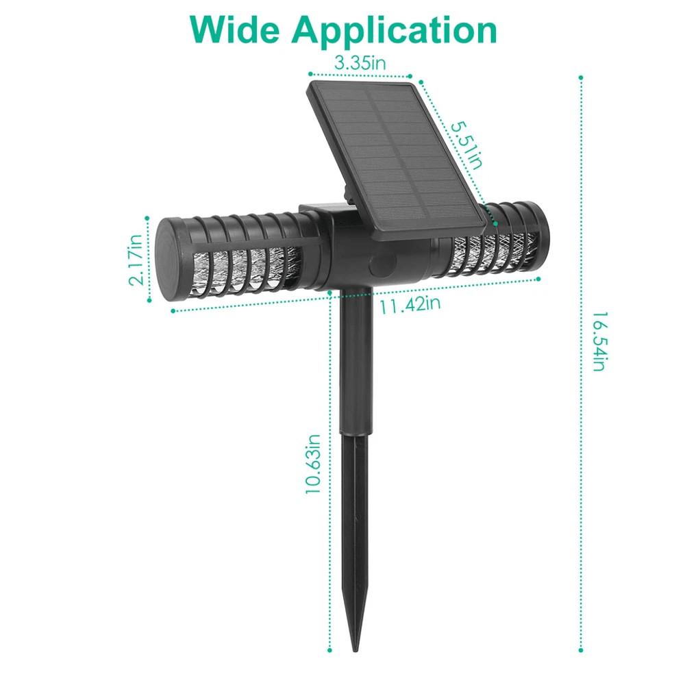 DualCharging Solar Powered Mosquito Insect Zapper Trap Outdoor Yard Fly Killer Lamp With USB IP65 W 9