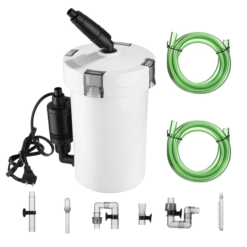 3Stage External Aquarium Filter 6W 28Gal Fish Tank Canister Filter W Pump Kit Silent Easy Install 7
