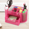 Metal Mesh Pink Desk Organizer Desktop Pen Pencil Holder Storage Tray With Drawer For Office School 0