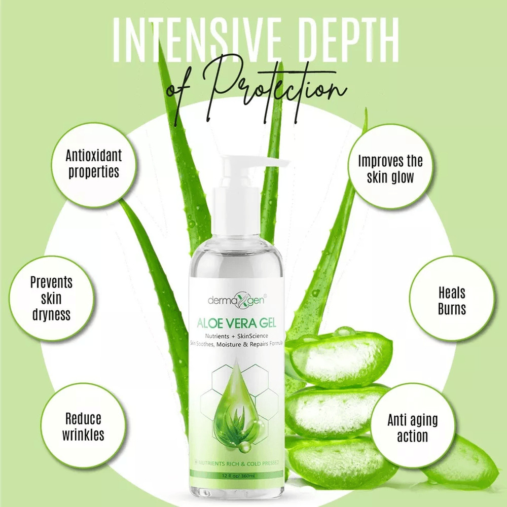 Organic Aloe Vera Gel Pure Soothing Hydrating Moisturizer For AntiAging Skin Care 3