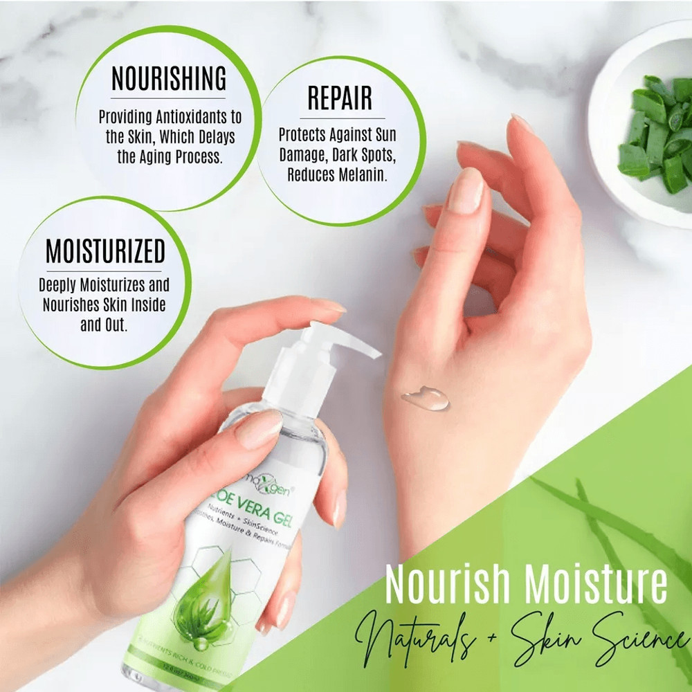 Organic Aloe Vera Gel Pure Soothing Hydrating Moisturizer For AntiAging Skin Care 2