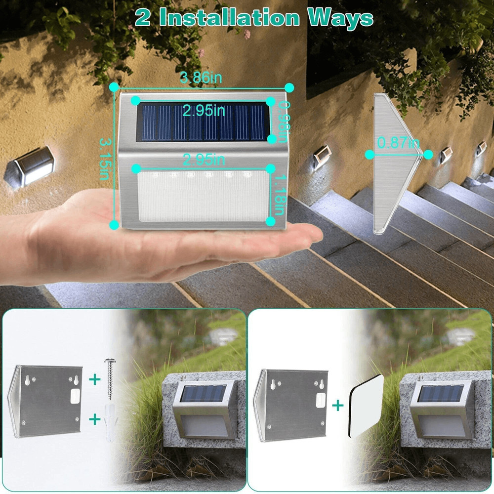 Outdoor Solar Deck Lights Waterproof LED Fence Step And Stair Lamps For Garden And Yard 5