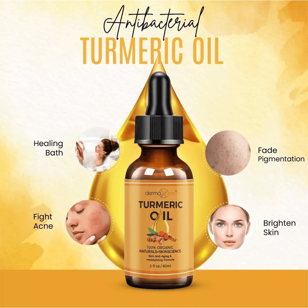 Turmeric Essential Oil Pure Organic ColdPressed For AntiAging Glowing Skin 1