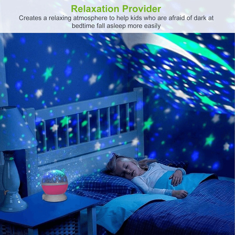 LED Starry Night Sky Projector Lamp For Kids Rotating Moon Star Cosmos Light Bedroom Nightlight USB 4