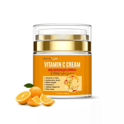 pure vitamin c moisturizing cream with hyaluronic acid, aloe vera & vitamin e, anti-aging facial hydration