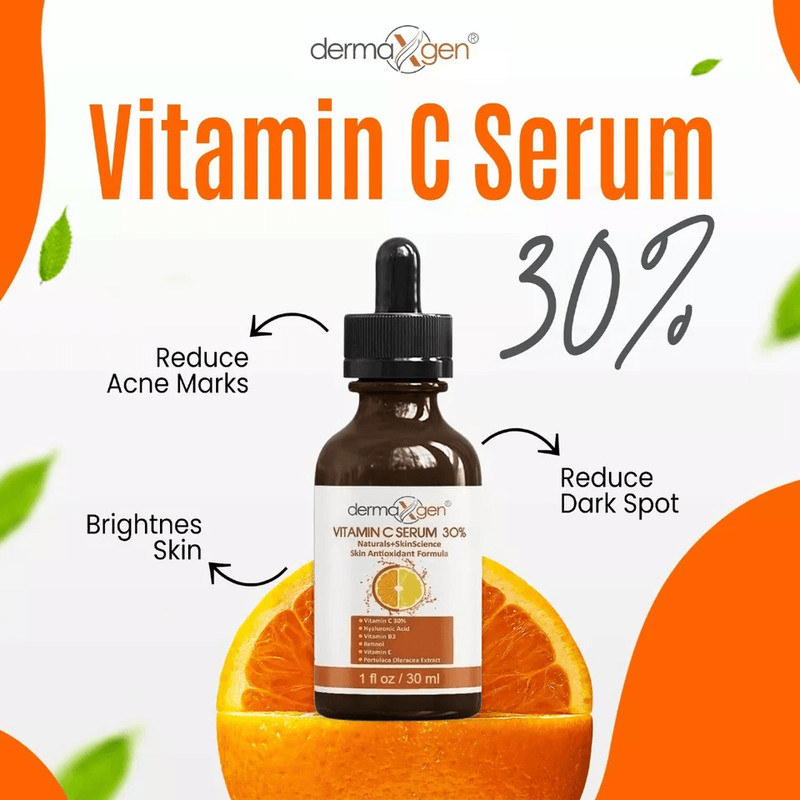 Pure Vitamin C Serum With Vitamin B3EHyaluronic Acid AntiAging Brightening Antioxidant Formula 1