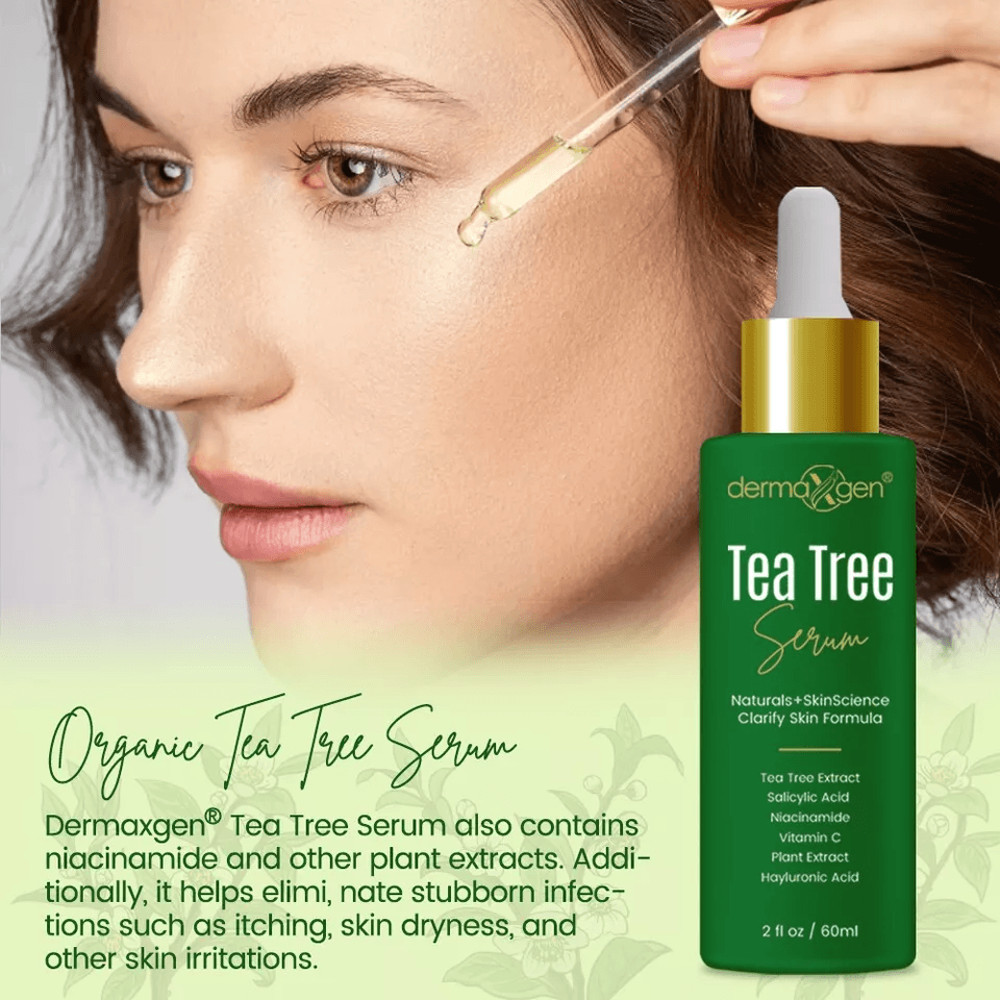 Tea Tree Serum Pure Niacinamide B3 Salicylic Hyaluronic Acid VC Organic Acne Treatment For Clear Ra 2