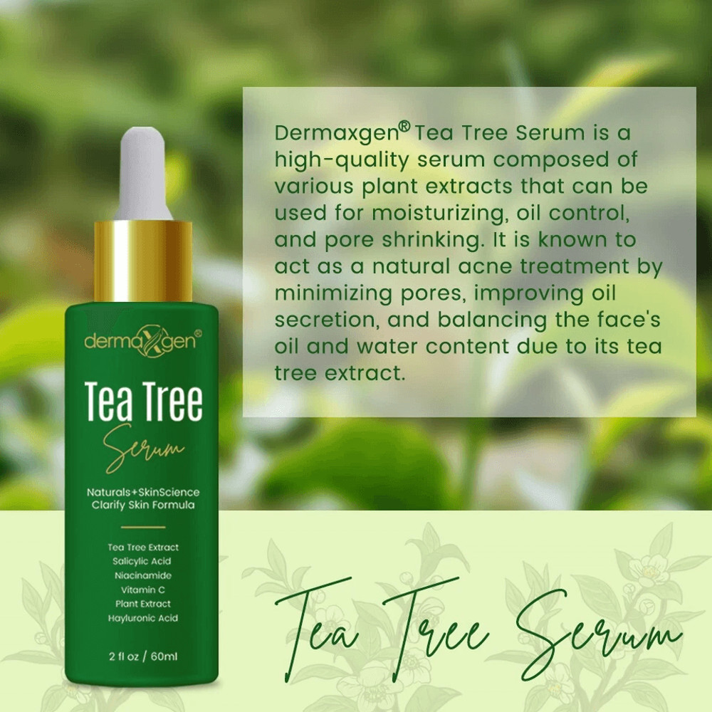 Tea Tree Serum Pure Niacinamide B3 Salicylic Hyaluronic Acid VC Organic Acne Treatment For Clear Ra 4