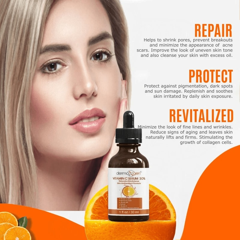 AntiAging Dermaxgen Vitamin C Serum With Retinol Hyaluronic Acid PURE ORGANIC Face Moisturizer For