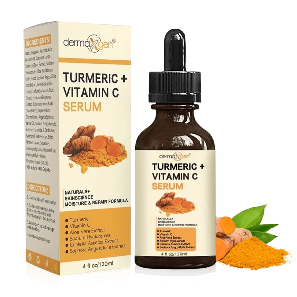 Organic Turmeric Face Serum Dermaxgen Skin Brightening Formula With Pure Vitamin C Hyaluronic Acid 0