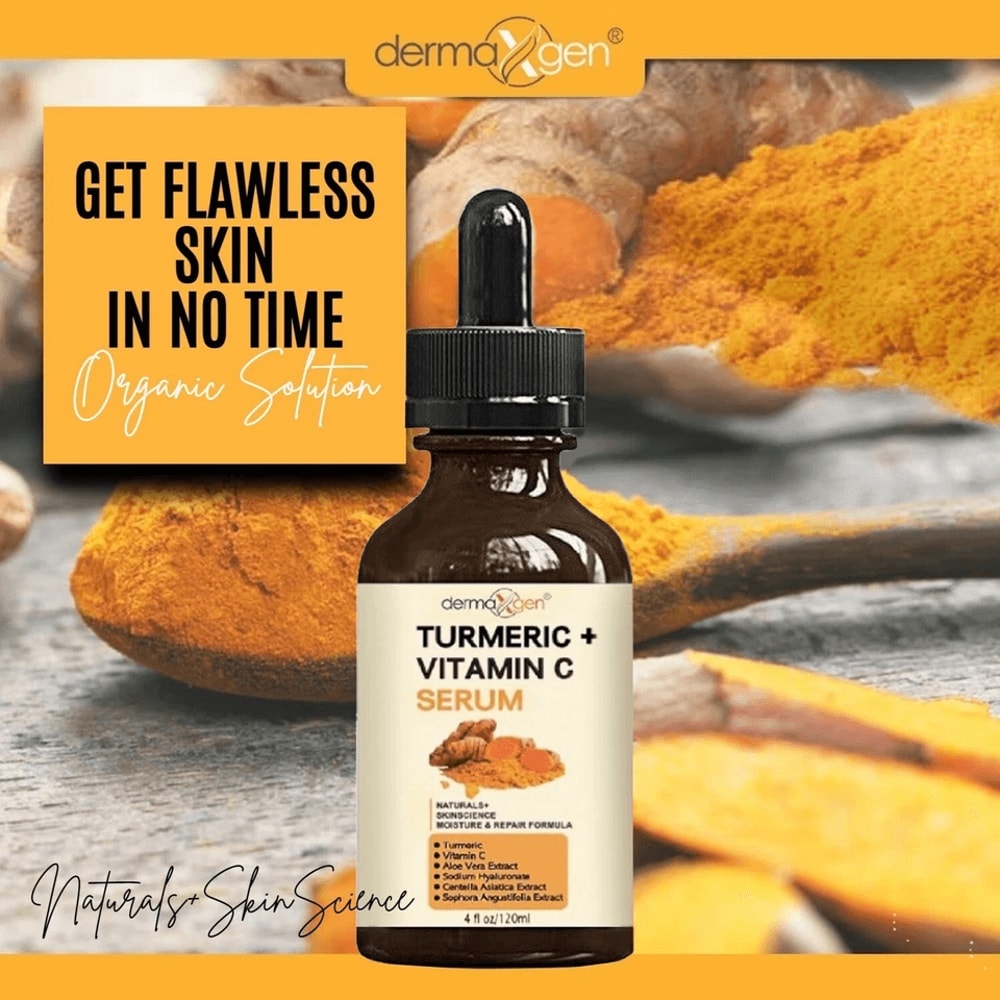 Organic Turmeric Face Serum Dermaxgen Skin Brightening Formula With Pure Vitamin C Hyaluronic Acid 9