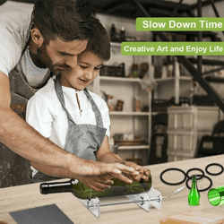 premium glass bottle cutter kit for wine, beer, and jars, diy cutting tool for craft recycling, with adjustable blade