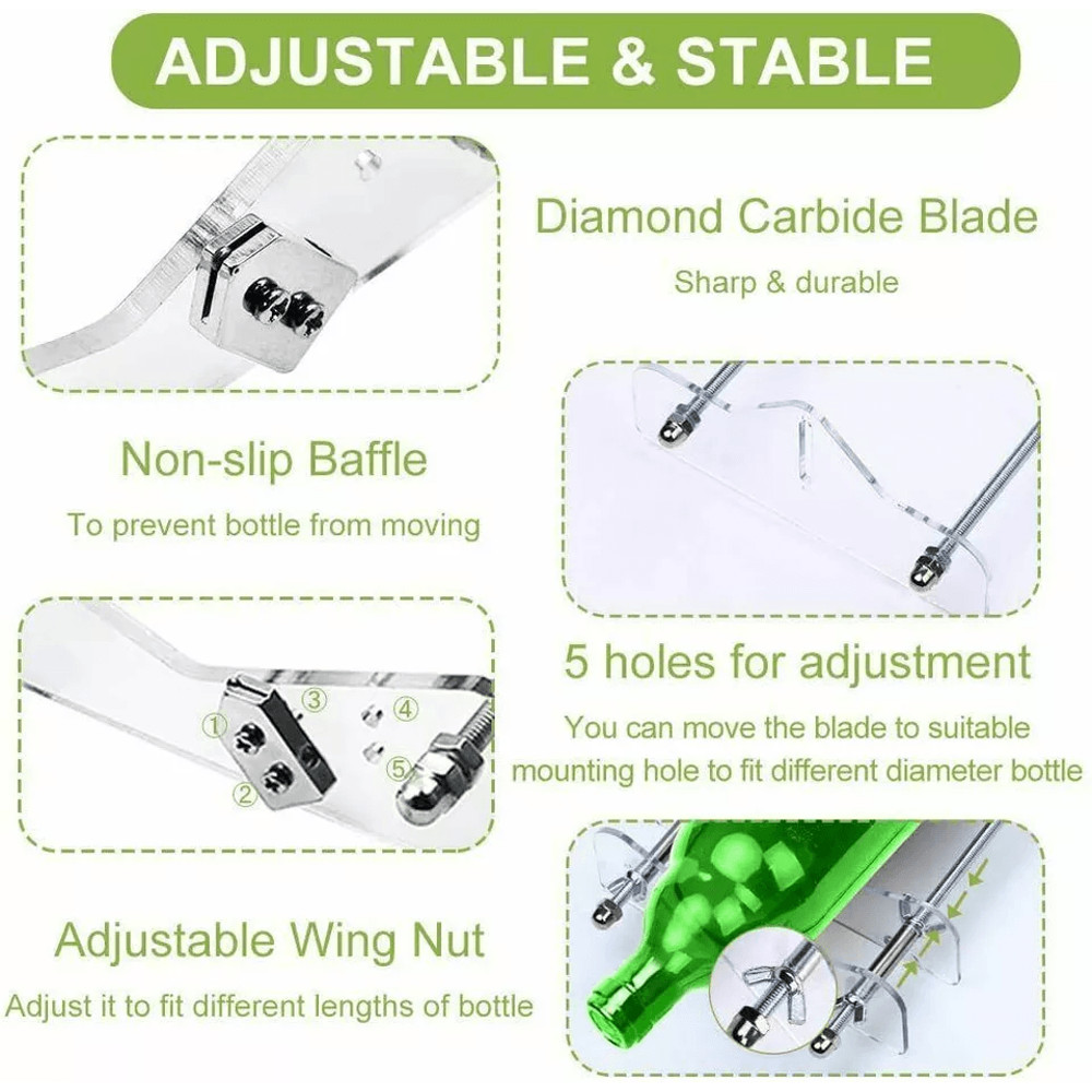 Premium Glass Bottle Cutter Kit For Wine Beer And Jars DIY Cutting Tool For Craft Recycling With Ad 5