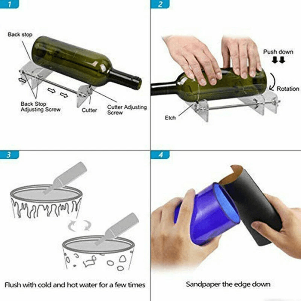 Premium Glass Bottle Cutter Kit For Wine Beer And Jars DIY Cutting Tool For Craft Recycling With Ad 4