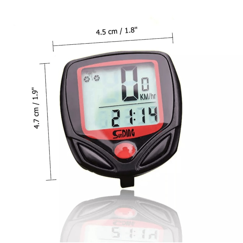 Bike Speedometer Odometer Waterproof Digital Cycle Computer With LCD Display MPHKMH 5