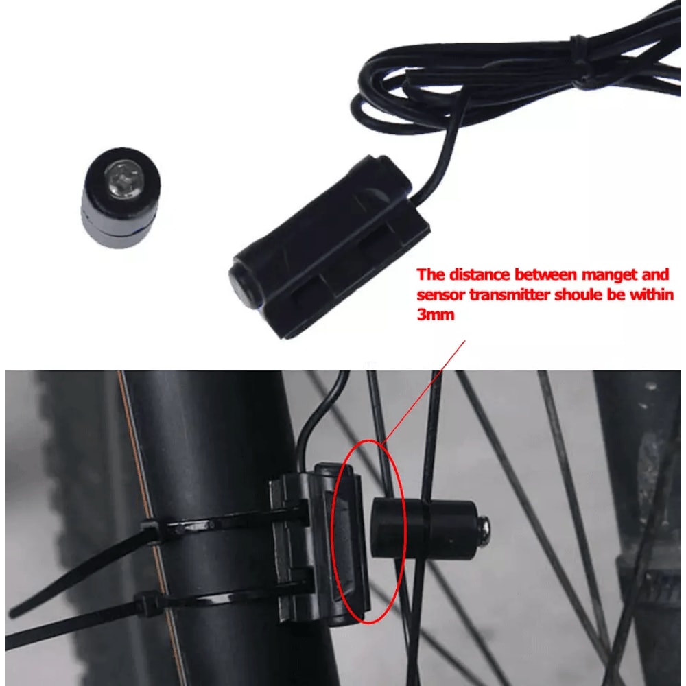 Bike Speedometer Odometer Waterproof Digital Cycle Computer With LCD Display MPHKMH 4