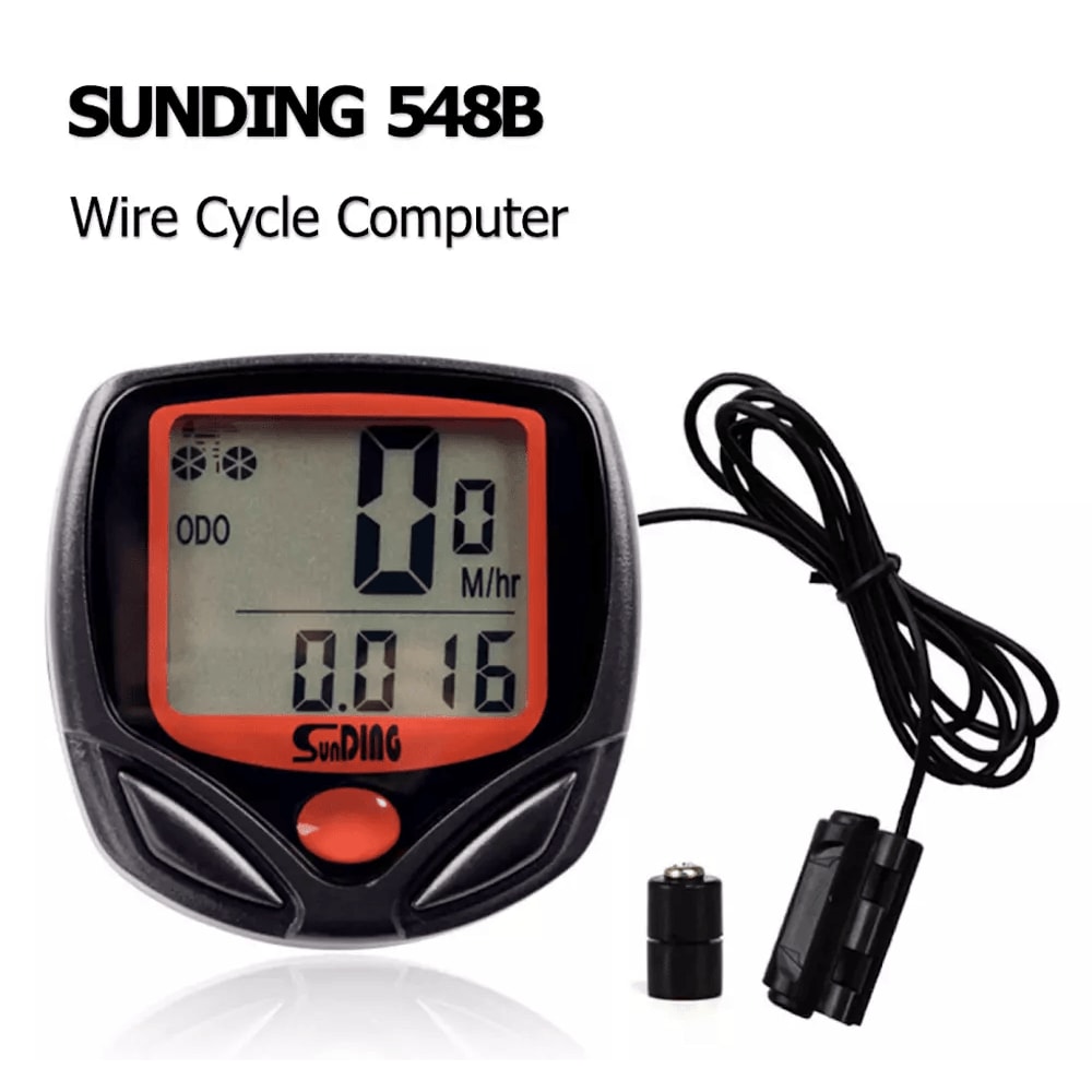 Bike Speedometer Odometer Waterproof Digital Cycle Computer With LCD Display MPHKMH 0
