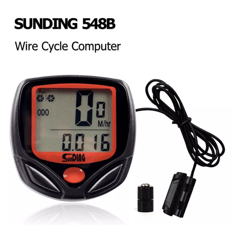 Bike Speedometer Odometer Waterproof Digital Cycle Computer With LCD Display MPHKMH 0