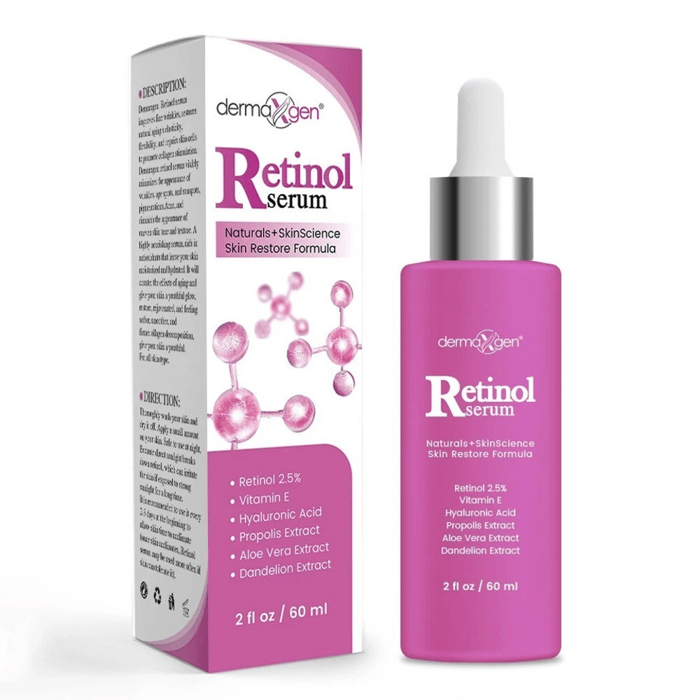Anti Aging Dermaxgen Retinol Serum With HA Vitamin E Reduces Wrinkles Fine Lines Discoloration Br 0