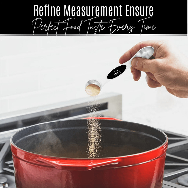 Magnetic Measuring Spoons Stainless Steel DualSided Teaspoon Tablespoon Stackable Kitchen Measuring 8