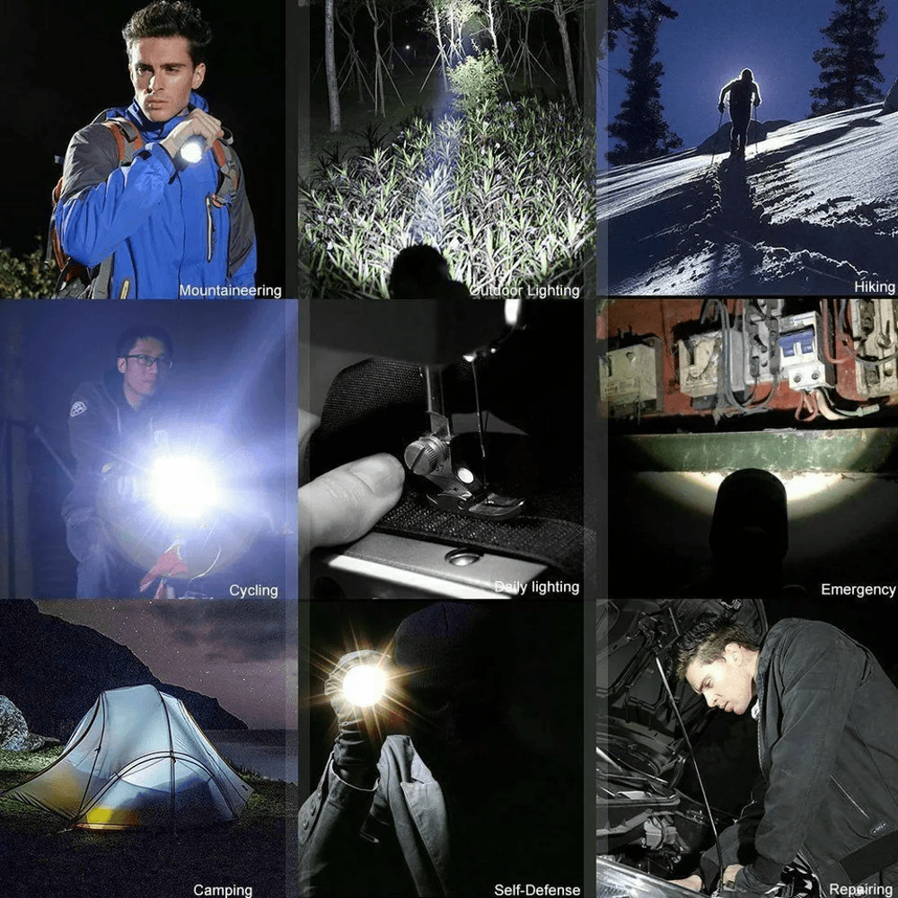 Military Grade LED Tactical Flashlight Zoomable Torch Light For Camping Emergency Use 4