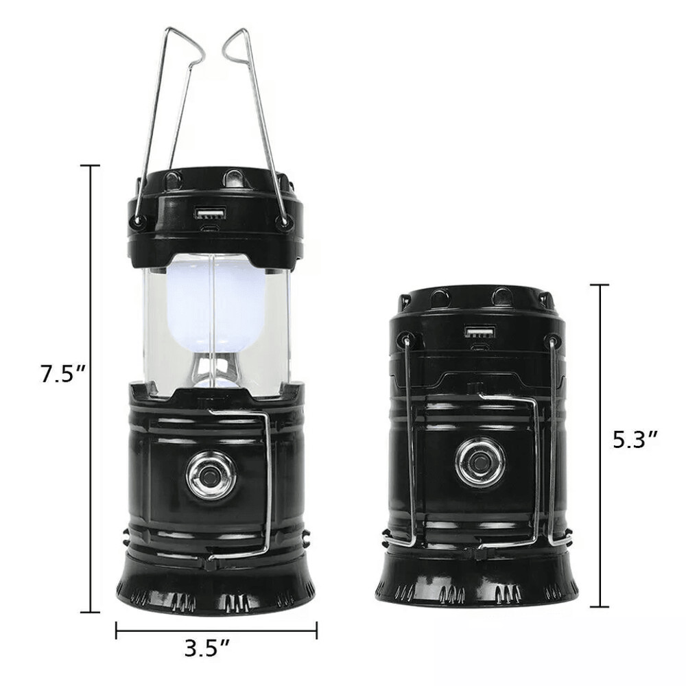 USB Solar Portable LED Flashlight Rechargeable Camping Light MultiMode Foldable Lantern Lamp For Ou 11